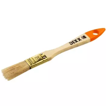 Кисть флейцевая DEXX "ПРАКТИК" 0100-020_z02, деревянная ручка, натуральная щетина, индивидуальная упаковка, 20мм