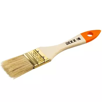 Кисть флейцевая DEXX "ПРАКТИК" 0100-038_z02, деревянная ручка, натуральная щетина, индивидуальная упаковка, 38мм