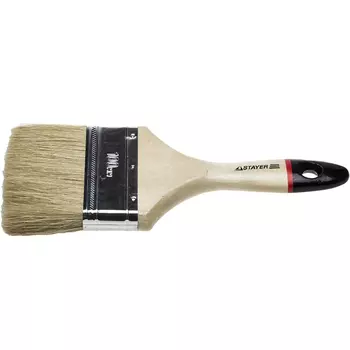 Кисть плоская Stayer "UNIVERSAL-EURO" 0102-100, светлая натуральная щетина, деревянная ручка,100мм