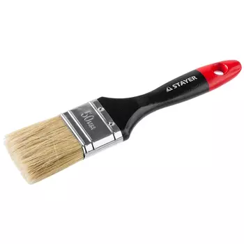 Кисть плоская Stayer "UNIVERSAL-PROFI" 0104-050, светлая натуральная щетина, деревянная ручка, 50мм