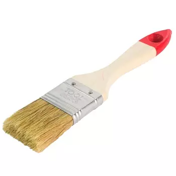 Кисть плоская Toolberg "Классик-Стандарт" 0111112, натуральная щетина, деревянная рукоятка, 38 мм