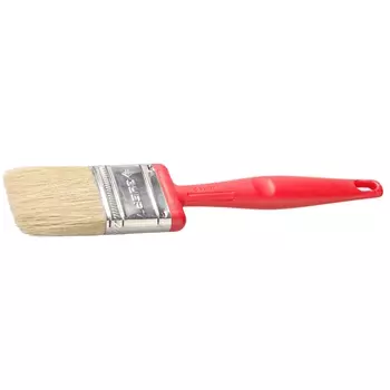 Кисть плоская Зубр "БСГ-50" 4-01050-075, с быстросъемной головой, натуральная щетина, пластмассовая ручка, 75мм