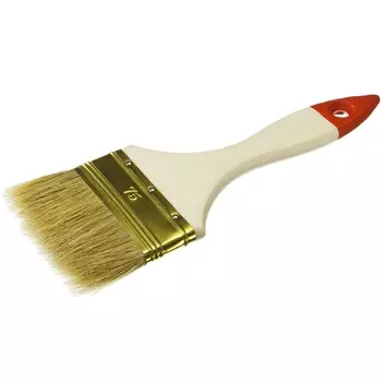 Кисть плоская Зубр "УНИВЕРСАЛ-ОПТИМА" 01099-075_z01, светлая щетина, деревянная ручка, 75мм