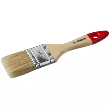 Кисть плоская Зубр "Универсал-Мастер", 4-01003-050 (натуральная щетина, деревянная ручка, 50мм)