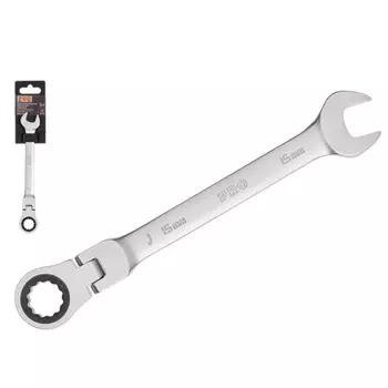 Ключ комбинированный Pro Startul PRO-7215, 15мм трещоточный шарнирный