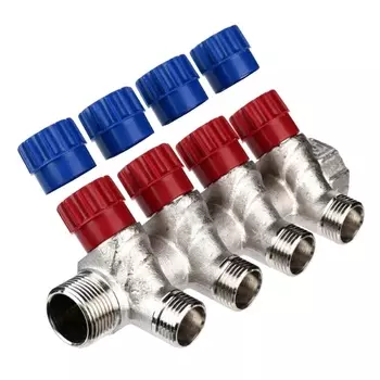 Коллектор для теплого пола Altstream с вентилями (3/4"-1/2", 4 выхода)