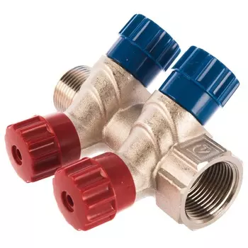 Коллектор с регулировочными вентилями Valtec VTc.560.N.0502 (3/4", 1/2", двухконтурный)