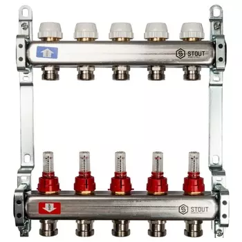 Коллекторная группа Stout SMS 0917 000005 для теплого пола (5 выходов)