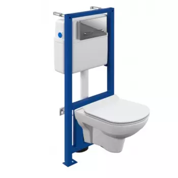 Комплект Cersanit CITY CO DP 64121, инсталляция LINK PRO + кнопка ESTETICA пластик хром глянцевый
