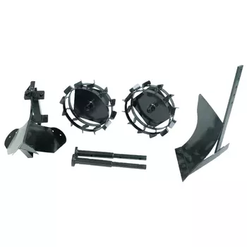 Комплект навесного оборудования для мотоблока: грунтозацепы удл., сцепка, плуг окучник, плуг Daewoo Dats 20 5560R/7090R