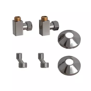 Комплект подключения для полотенцесушителя Point PN00012 3/4"х1/2" г/ш (квадрат), хром