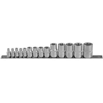 Комплект торцевых головок внешних Torx Jonnesway S06H414S (1/4"; 3/8"; 1/2"DR Е4-Е24; 14 предметов)