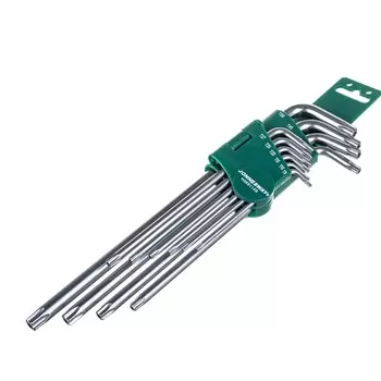 Комплект угловых ключей Jonnesway EXTRA LONG H08S110S, "TORX",Т9-Т50, с центрированным штифтом