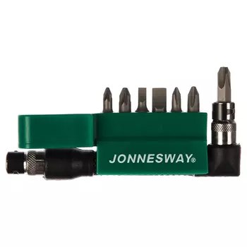 Комплект вставок-бит Jonnesway S08H208S 047461 1/4"DR, SL4,7, PH1,2,3, PZ1,2, c Г-образным приводом, 8 предметов