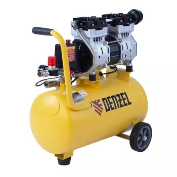 Компрессор безмасляный малошумный Denzel DLS950/24 58026, 950 Вт, 165 л/мин, 24 л