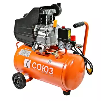 Компрессор воздушный масляный Союз ВКС-9315С, 1,5кВт, 210л/мин, ресивер 24 л, прямой привод