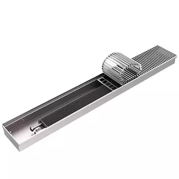 Конвектор внутрипольный водяной с естественной конвекцией Rommer RCN2-1000-1026180 RCN 100.260.1800 (решётка роликовая, анодированный алюминий, без те