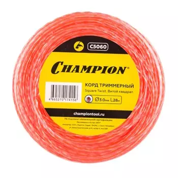 Корд триммерный Champion Square Twist DUO C5060, 3.0мм*28м, витой квадрат