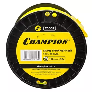 Корд триммерный Champion Star C5032, 2.4мм* 90м, звезда