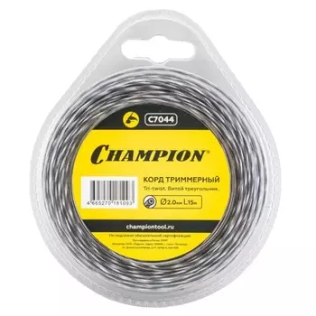 Корд триммерный Champion Tri-twist C7044, 2.0 мм, 15 м, витой треугольник