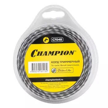 Корд триммерный Champion Tri-twist C7048, 3.0мм*12м, витой треугольник