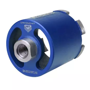 Коронка алмазная для подрозетников Crown DH-DE525, 72/65 M16 R 6LSP, предназначена для работы с микроударом, в сухую (без подачи СОЖ)