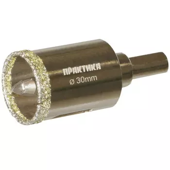 Коронка алмазная по керамограниту/керамике Практика "Профи" 917-613, 30х70мм, пилотное сверло