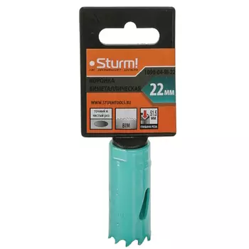 Коронка биметаллическая Sturm 1090-04-BI-22, 22 мм, 1/2"