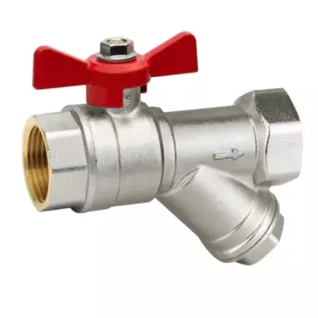 Кран шаровой-фильтр Tebo, ВН/ВН, 1/2", бабочка (7/56)