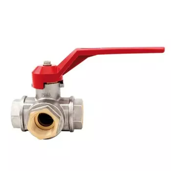 Кран шаровой трехходовой латунный ITAP 128 3/4" ВВB тип L ручка