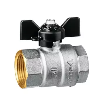 Кран шаровой Зубр 51323-1/2 полнопроходной d 1/2", ручка "бабочка", "мама-мама"