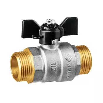 Кран шаровой Зубр 51327-1/2 полнопроходной d 1/2", ручка "бабочка", "папа-папа"