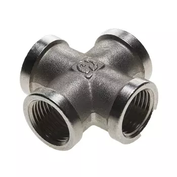 Крестовина General Fittings 51048-1/2 никелированная латунь, г/г/г/г, 1/2"
