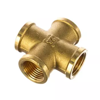 Крестовина General Fittings 51049-1/2 латунь, г/г/г/г, 1/2"