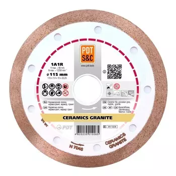 Круг отрезной алмазный PDT Ceramics Granite 1А1R (115х1.4х10х22.2 мм) 820100CRMGu