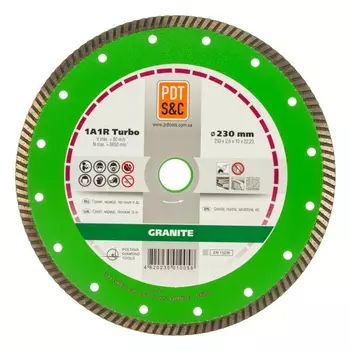 Круг отрезной алмазный PDT Turbo Granite 1А1R (230х2.6х10х22.2 мм) 810600TGRu