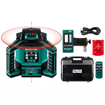 Лазерный нивелир Kraftool RL600 34600 (ротационный, 600 м)