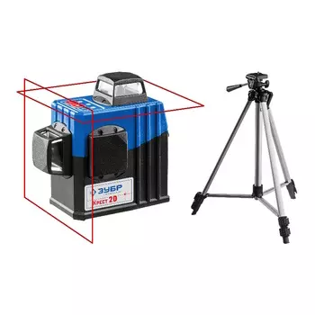 Лазерный нивелир Зубр Профессионал №2 КРЕСТ 2D 34907-2, 20-70м