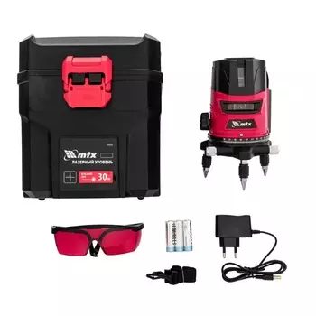 Лазерный уровень MTX CRL-30R (30 м, красный луч, батарейки, резьба 5/8") 35034