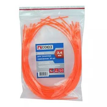 Леска для триммера Союз ТЛ3535-2.4-0-30, d=2.4 мм, l=30 см, круг