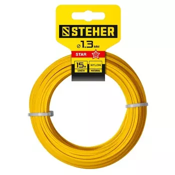 Леска для триммера Steher 75010-1.3 звезда, 1.3 мм, 15 м