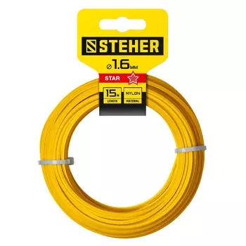 Леска для триммера Steher 75010-1.6 звезда, 1.6 мм, 15 м
