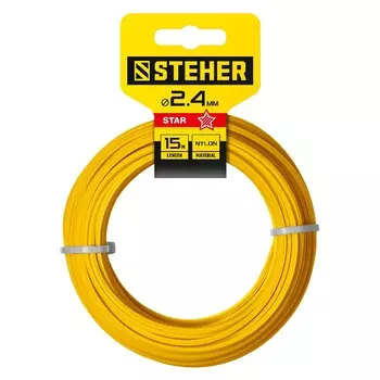 Леска для триммера Steher 75010-2.4 звезда, 2.4 мм, 15 м