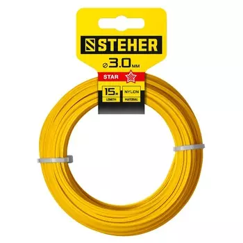 Леска для триммера Steher 75010-3.0 звезда, 3.0 мм, 15 м