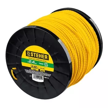 Леска для триммера Steher 75025-2.4 витой квадрат, 2.4 мм, 240 м