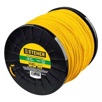 Леска для триммера Steher 75025-3.0 витой квадрат, 3.0 мм, 240 м