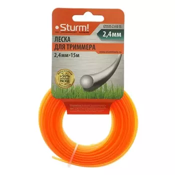 Леска для триммера Sturm GT3535-2.4-0-15, круг, 2,4 мм, 15 м