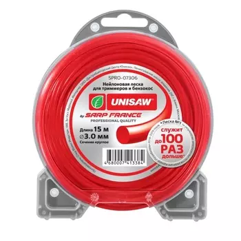 Леска триммерная Unisaw Professional Quality SPRO-07306, 3.0 мм, 15 м, круглая