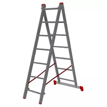 Лестница Pro Startul ST9946-10, алюминиевая, 2-х секционная, 249/443см 2х10 ступ., 8,6кг