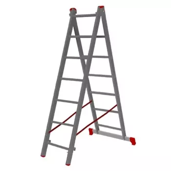 Лестница Pro Startul ST9947-07, алюминиевая, 2-х секц. 177/318см 2х7 ступ., 5,8кг